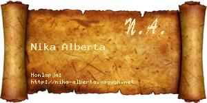 Nika Alberta névjegykártya